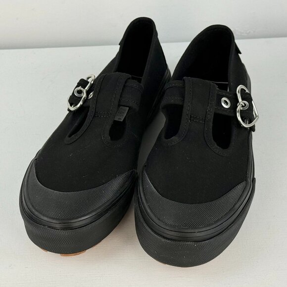 Men's 6, Women's 7.5 - VANS Style 93 Mary Jane Canvas Shoes - Black/Black - Picture 4 of 10